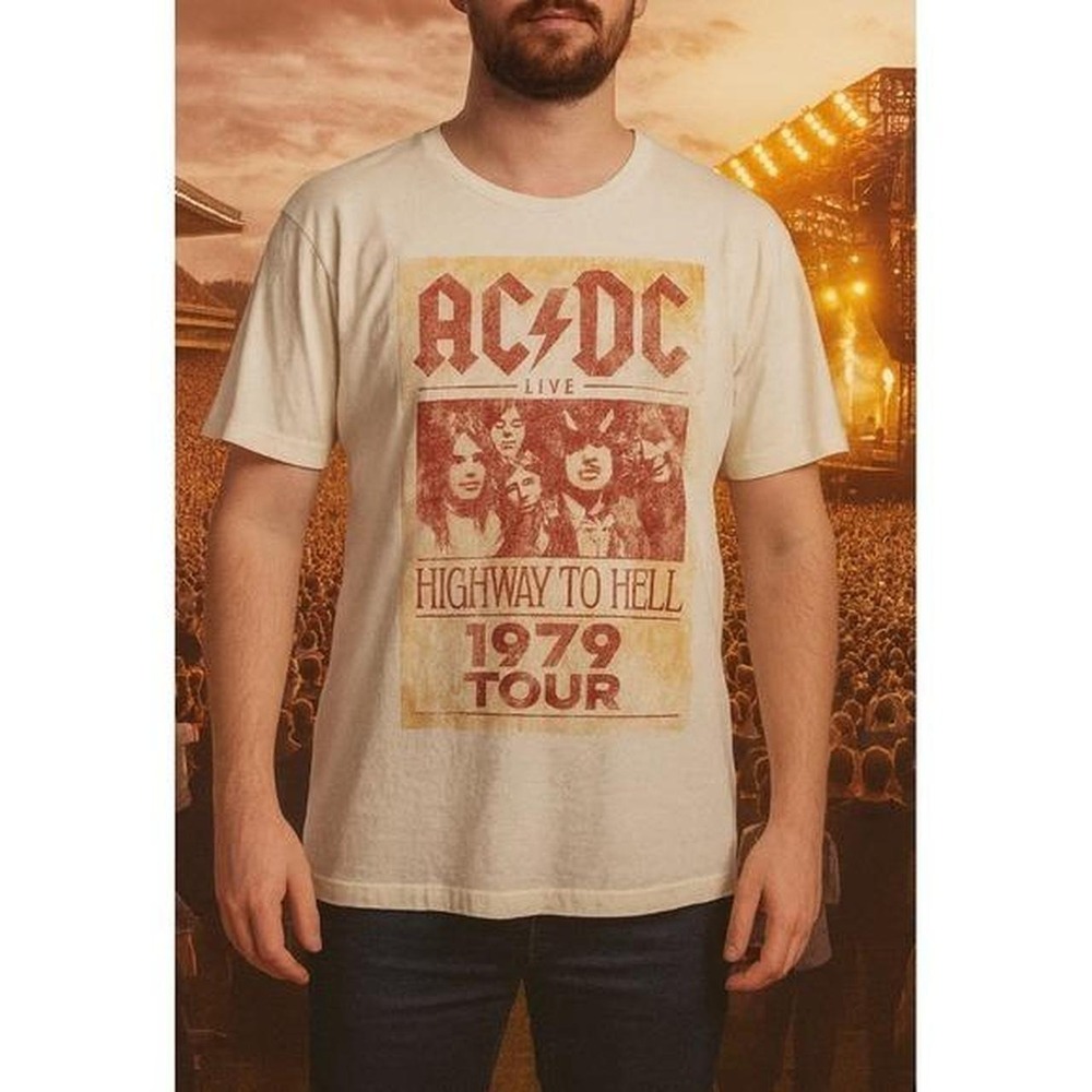 AC/DC Highway to Hell 1979 Tour T-Shirt Mens‎ Graphic Tee